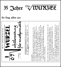 35 Jahre Wurzel. So fing alles an: Titelbild der Wurzel 1/1967