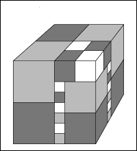 Zerlegung eines Würfels in 54 Teilwürfel