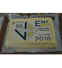 Torte mit dem Logo der Bundesrunde der 55. Mathematik-Olympiade in Jena